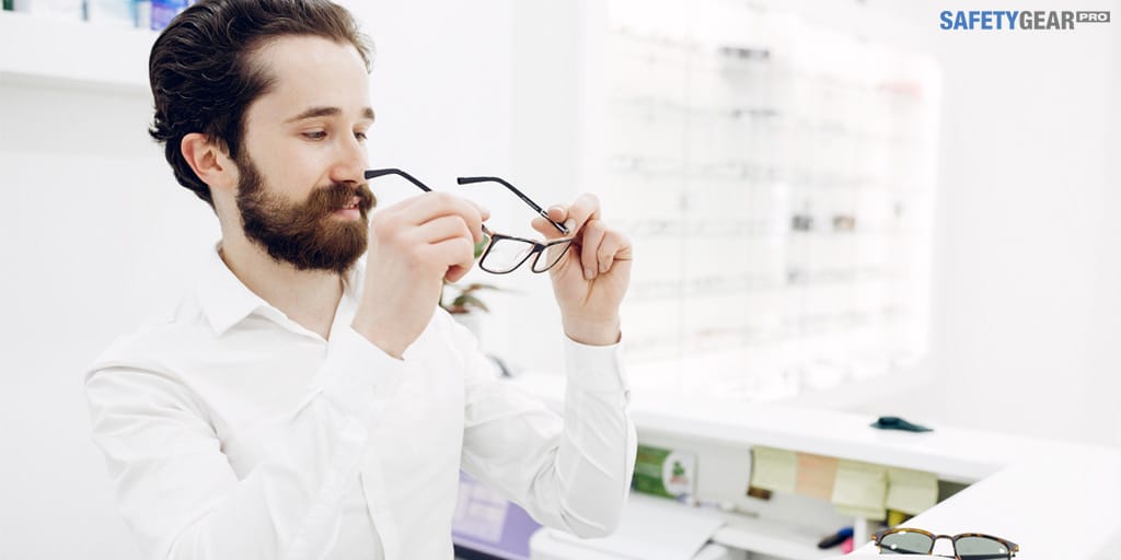 Person Trying on Glasses