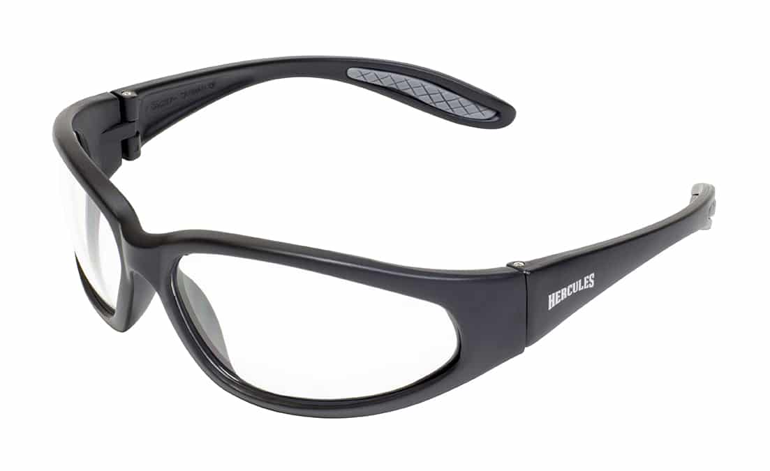 3 Pair Hercules 5 Safety Glasses Black Frame with Clear Smoke and Yellow Lenses 