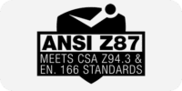 Meets ANSI Z87, CSA Z94.3 and EN 166 Standards