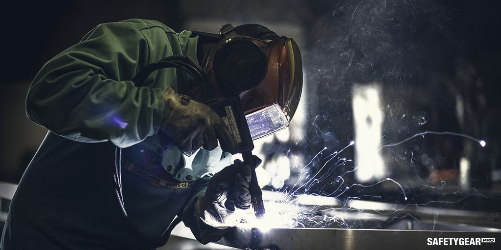 welder wearing welding gear