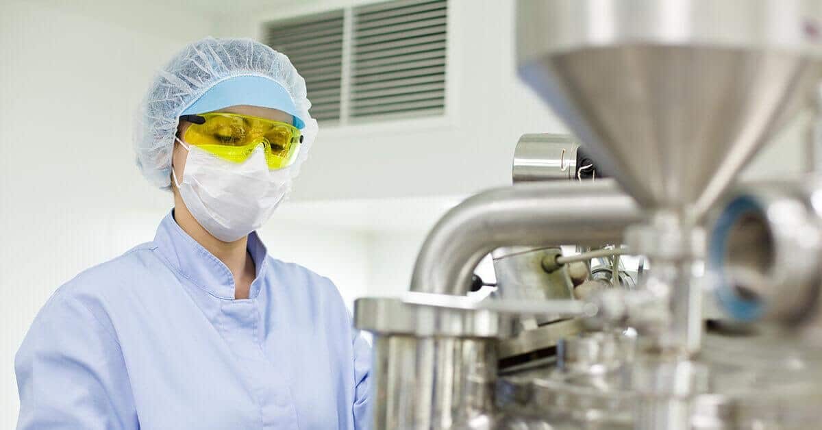Laboratory Worker Wearing Safety Glasses