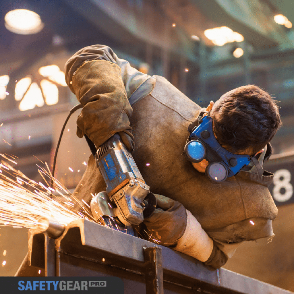  wearing eye protection for welding