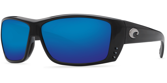 Cat Cay Sunglasses at11-shiny-black-blue-mirror-lens-angle2