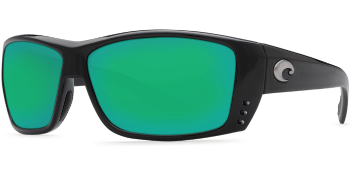 Cat Cay Sunglasses at11-shiny-black-green-mirror-lens-angle2