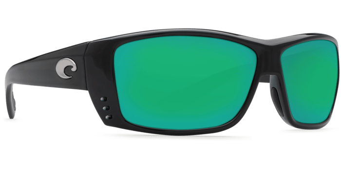 Cat Cay Sunglasses at11-shiny-black-green-mirror-lens-angle4