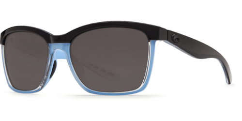 Anaa Sunglasses ana97-shiny-black-crystal-light-blue-gray-lens-angle2