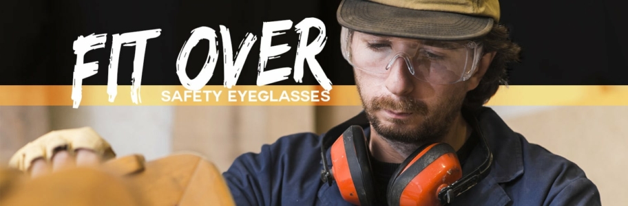 man wearing safety glasses