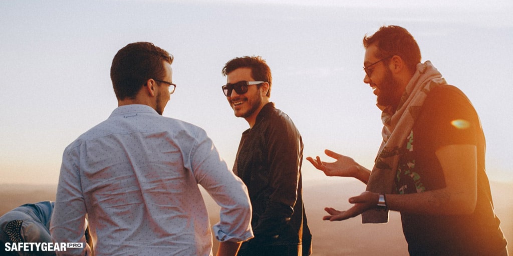 three men wearing sunglasses 