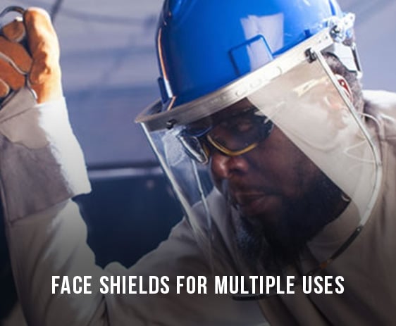 man wearing face shield