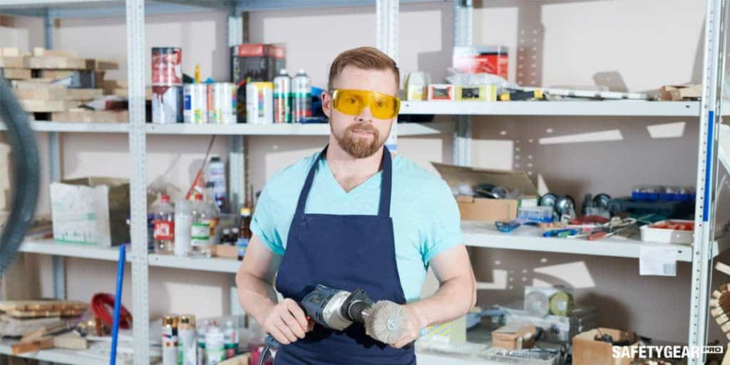 Man wearing Rx safety glasses