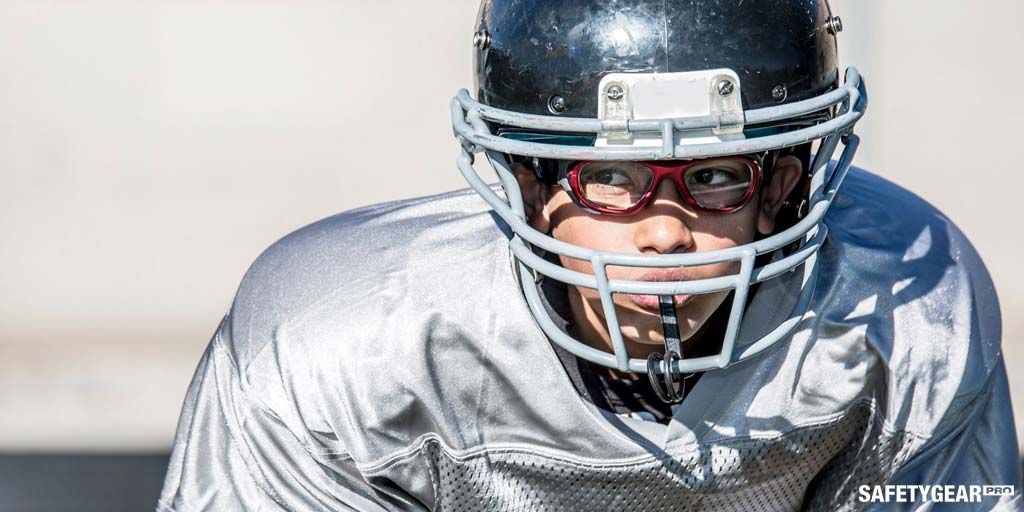 man wearing sports prescription glasses