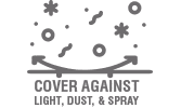 Cover against light, dust, and spray - Product Feature