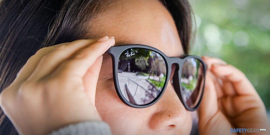 Woman wearing Ray Ban Sunglasses 