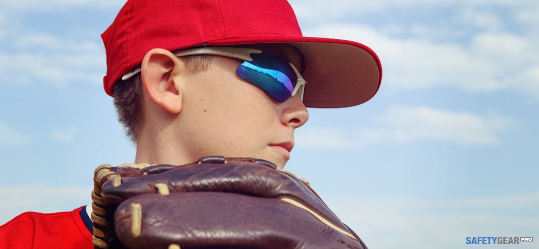 Kid Wearing Sports Sunglasses