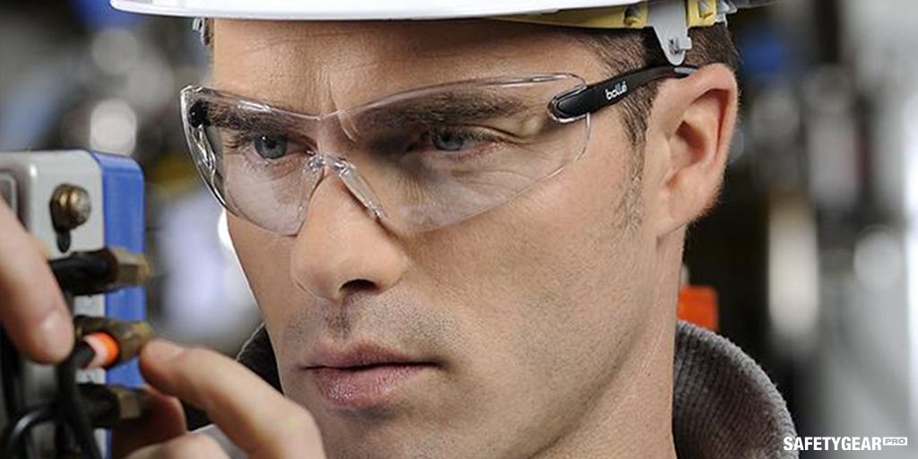 Man Wearing Bolle Safety Glasses