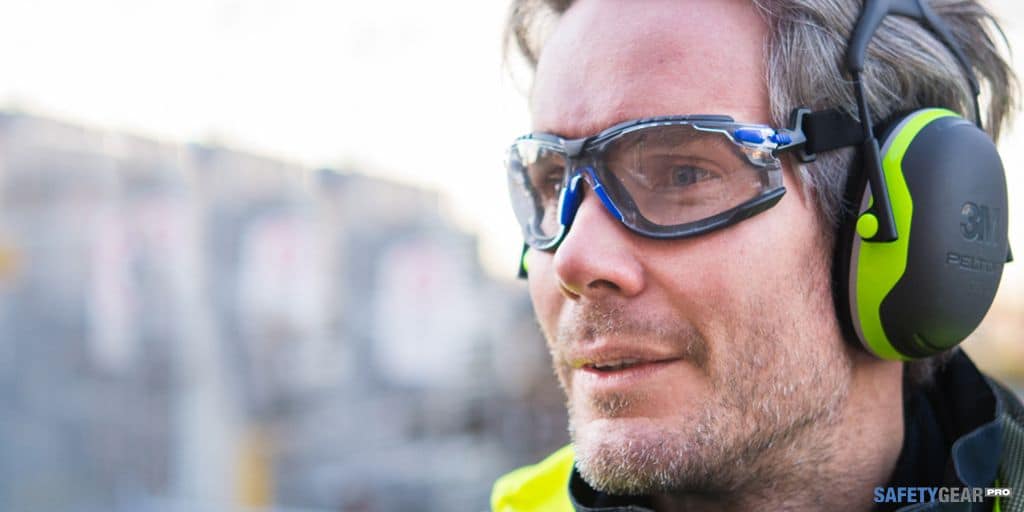 Man Wearing An Overview of 3M Safety Glasses