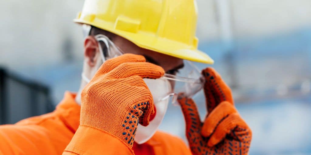 Man Wearing Osha Construction Glasses