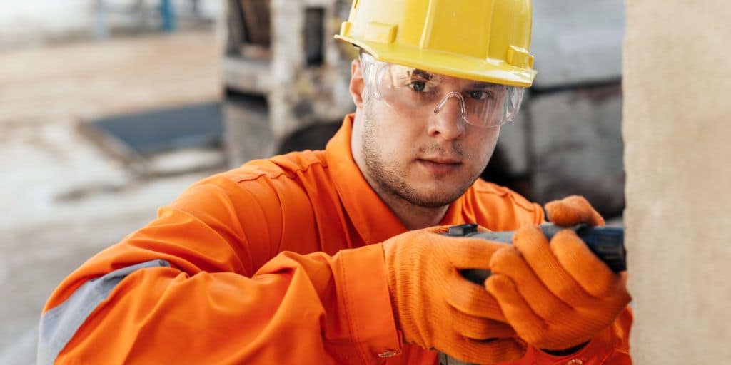 Man Wearing Osha Construction Glasses