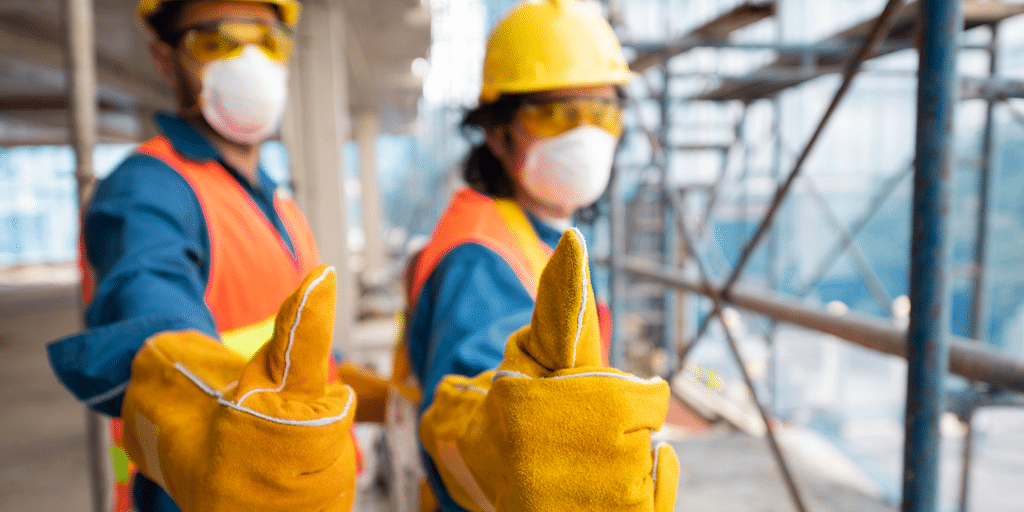 Construction Workers Wearing ANSI Safety Glasses