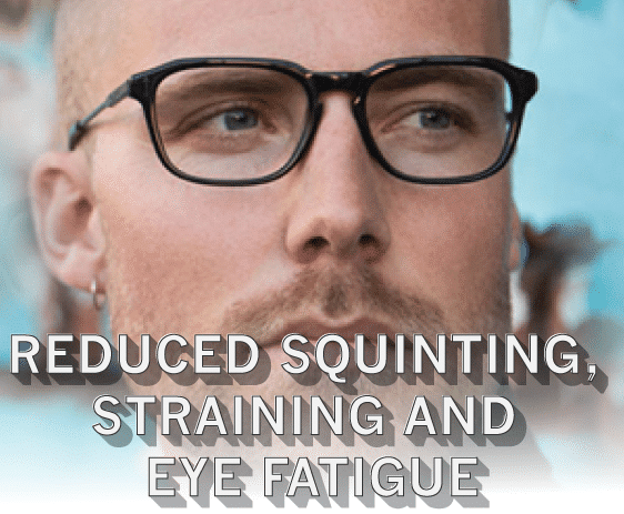 Reduced squinting, straining and eye fatigue Feature
