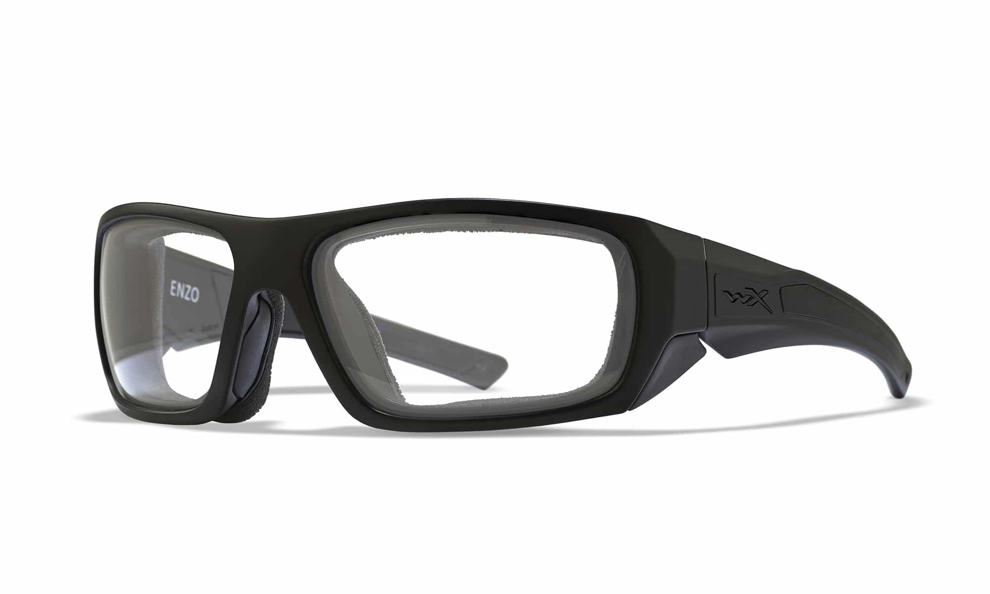 Wiley X WX Enzo Glasses EN.166 S Anti Fog Coating Clear Lens Gloss Black Frame 