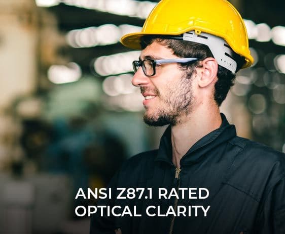 ANSI Z87.1 Rated Optical Clarity Feature
