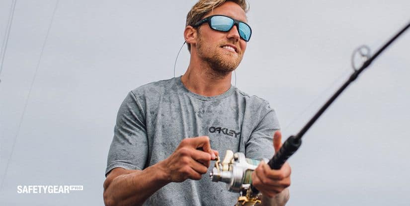 Man Wearing Polarized Fishing Sunglasses