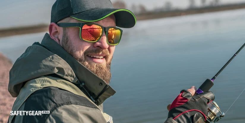 Man Wearing Polarized Fishing Sunglasses