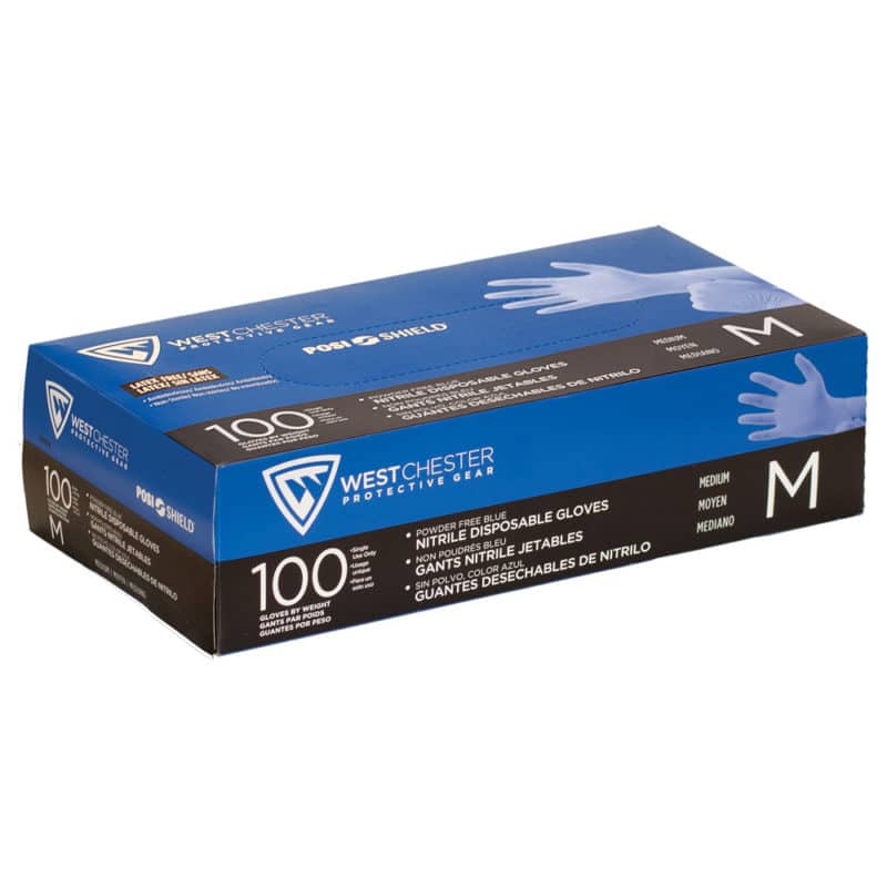 Westchester 14497 Disposable Blue Nitrile Gloves without Powder 4 Mil