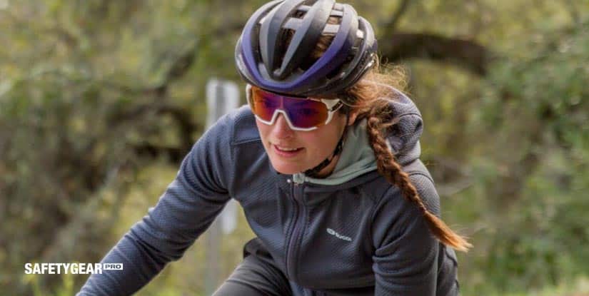 Woman Wearing Prescription cycling glasses