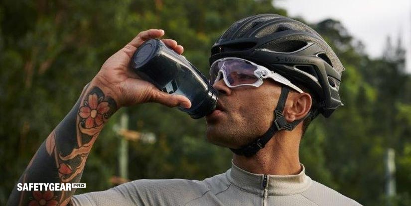 Man Wearing Prescription Cycling Glasses 