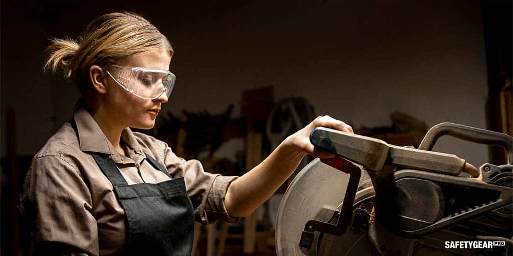 Woman Wearing Safety Glasses