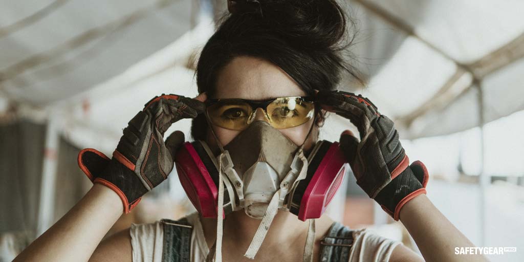 Woman Wearing Safety Glasses
