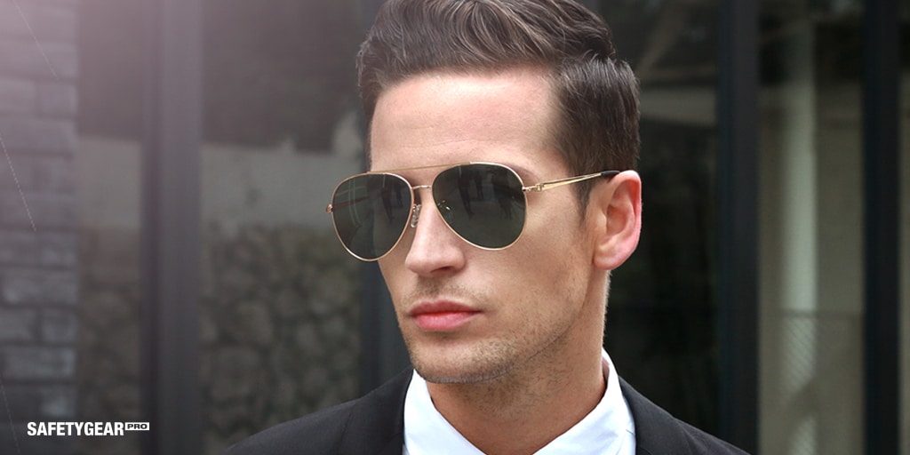 man wearing aviator sunglasses