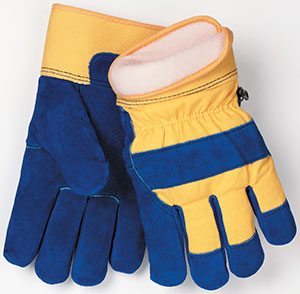 split leather cotton winter gloves hand protection