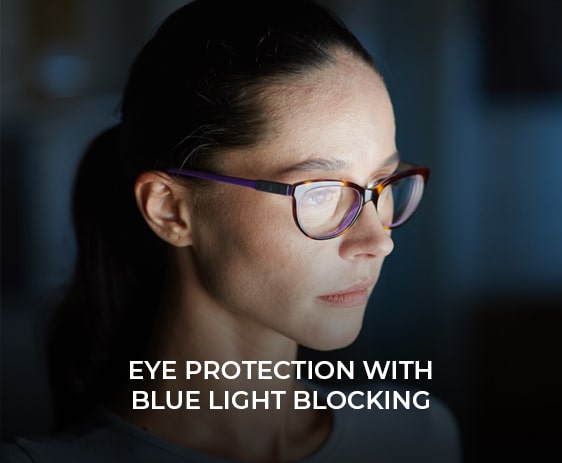 Prescription eyeglasses with blue light protection