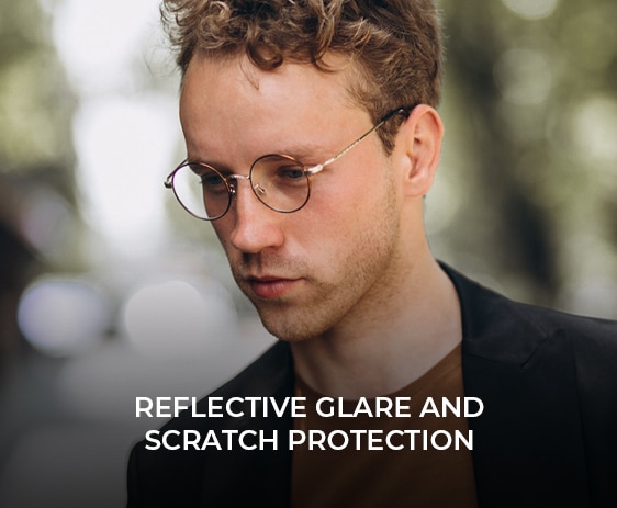 reflective glare and scratch protection prescription eyeglasses under $19
