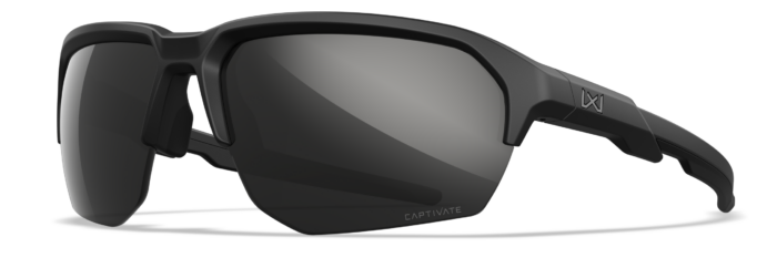 Wiley X JAKL safety sunglasses, Matte Black Frame with Captivate Polarized Black Mirror Lenses