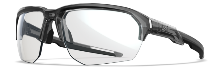 Wiley X JAKL safety sunglasses, Gloss Crystal Gray Frame with Silver Logo