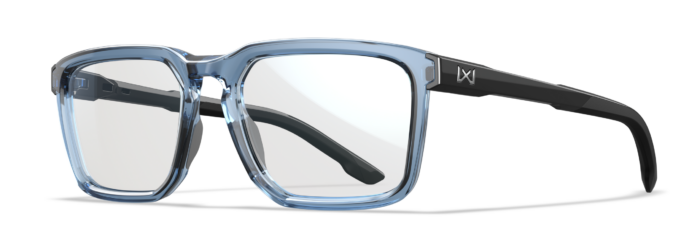 Wiley X Zulu tactical safety glasses, Crystal Light Blue with Gloss Black Temples