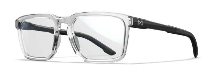 Wiley X Zulu tactical safety glasses, Gloss Crystal Clear with Gloss Black Temples