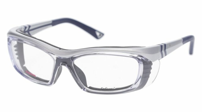 OnGuard OG 225S with Full Dust Dam Prescription Safety Glasses – Silver/Navy frame
