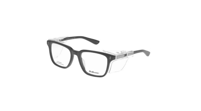 OnGuard OG F217 Prescription Safety Glasses – Gray frame, with EZ Shield side shields