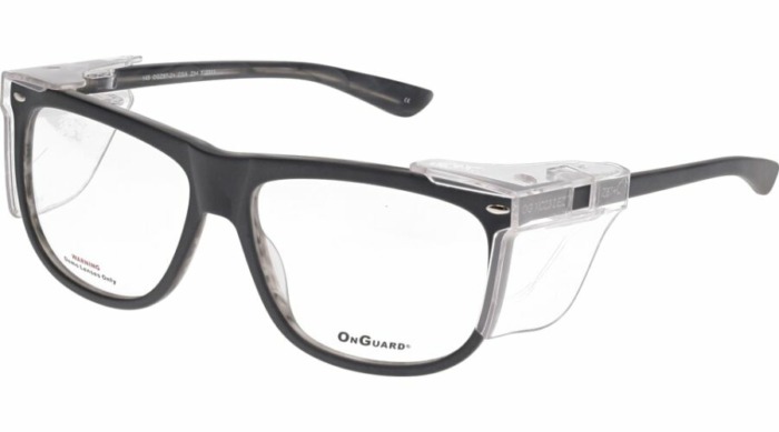 OnGuard OG XC231 Prescription Safety Glasses – Gray frame, with EZ Shield side shields