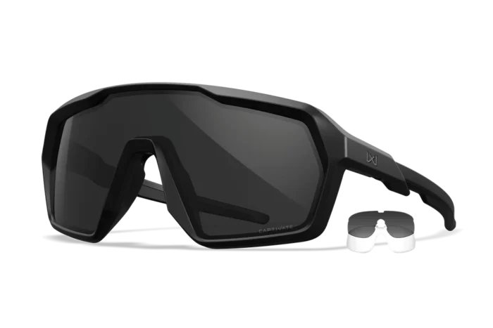 Wiley X Citadel new 2026 toric-lens tactical sunglasses, three-quarter view, with grey CAPTIVATE lens installed