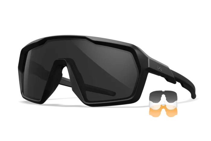 Wiley X Citadel new 2026 toric-lens tactical sunglasses, three-quarter view, with grey CAPTIVATE lens installed