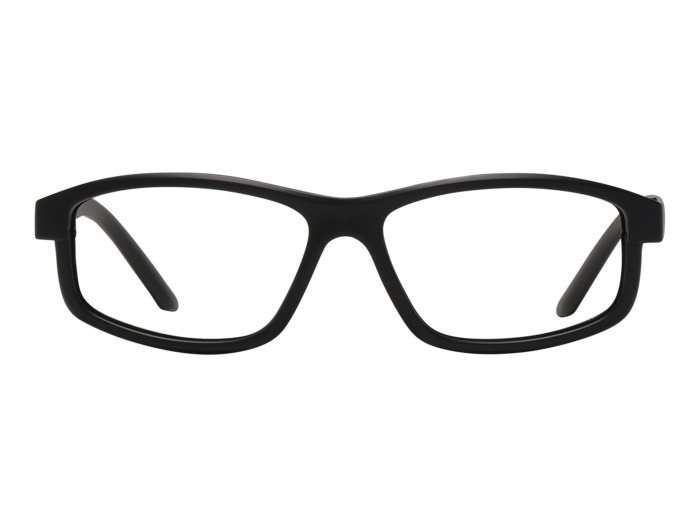 SafeVision ALPHA-SV ANSI rated prescription safety glasses in SV Matt Black, front view