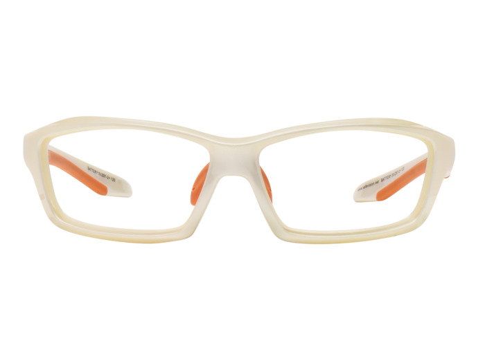 SafeVision BATTERY ANSI rated prescription safety glasses in Pearl/Orange, front view