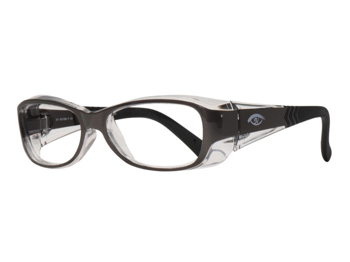 SafeVision CRUISER ANSI rated prescription safety glasses in Gray Clear, three-quarter view