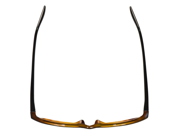 SafeVision FOXTROT ANSI rated prescription safety glasses in Tortoise to Black, top view